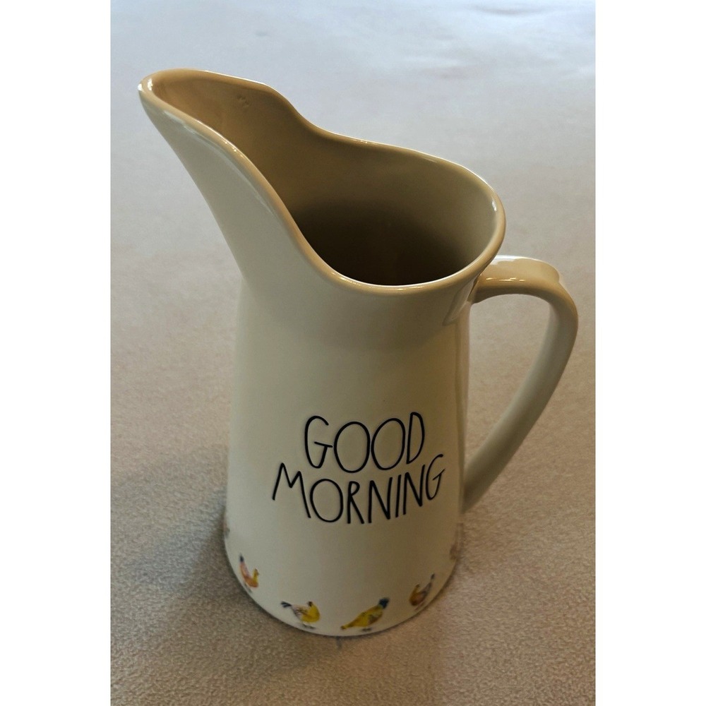 Rae Dunn Artisan by Magenta GOOD MORNING Chicken Ceramic Pitcher 213 Country